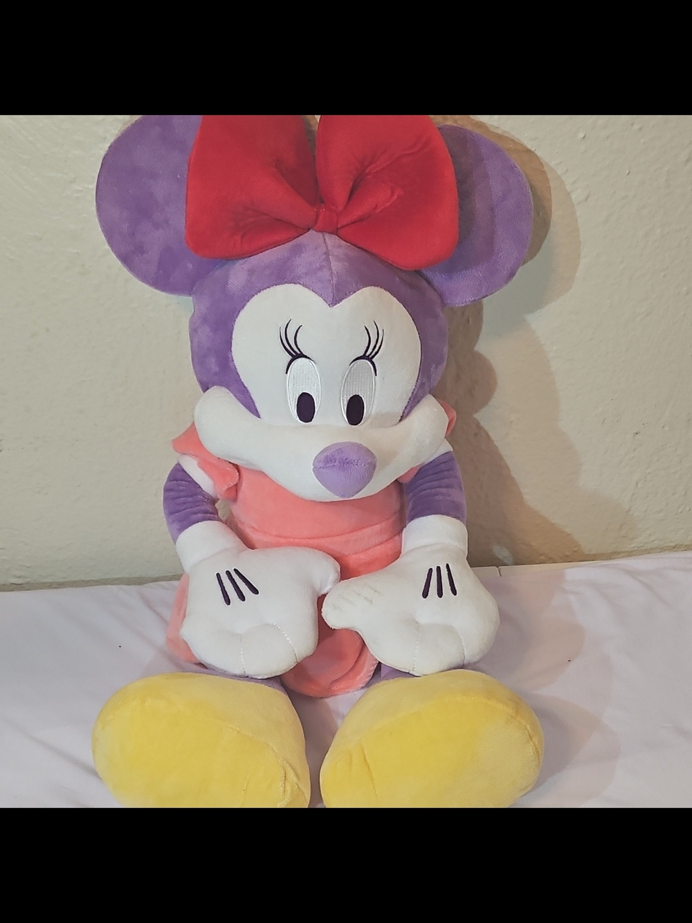 The Big One Purple & Pink Plush Minnie-Style Toy with Red Bow